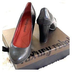 Luxury Rebel Chunky Heel 4 inch heel black pump